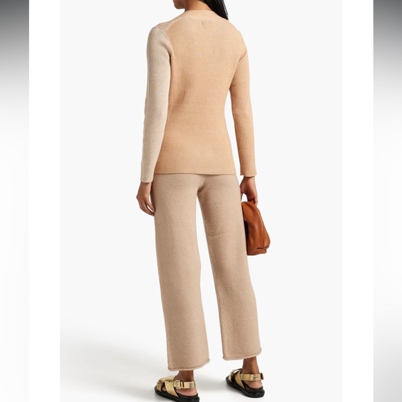 NAADAM Tan Brown Twisted two-tone ribbed cashmere-blend sweater - Picture 4 of 7